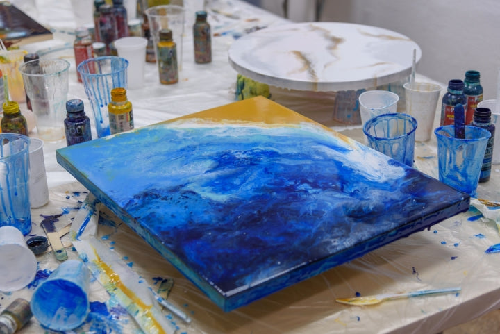 How to Use Pouring Medium When Painting with Acrylics - Cowling